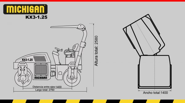 Rodillo vibrocompactador KX3-1.25 - 10582603N